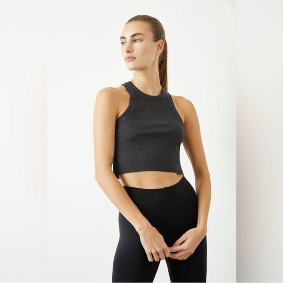 WSLY The Rivington Cropped Tank Dark Gray Small - Picture 1 of 7